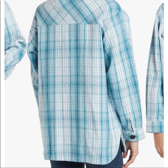 Lucky Brand blue paid shacket shirt jacket - Picture 8 of 11